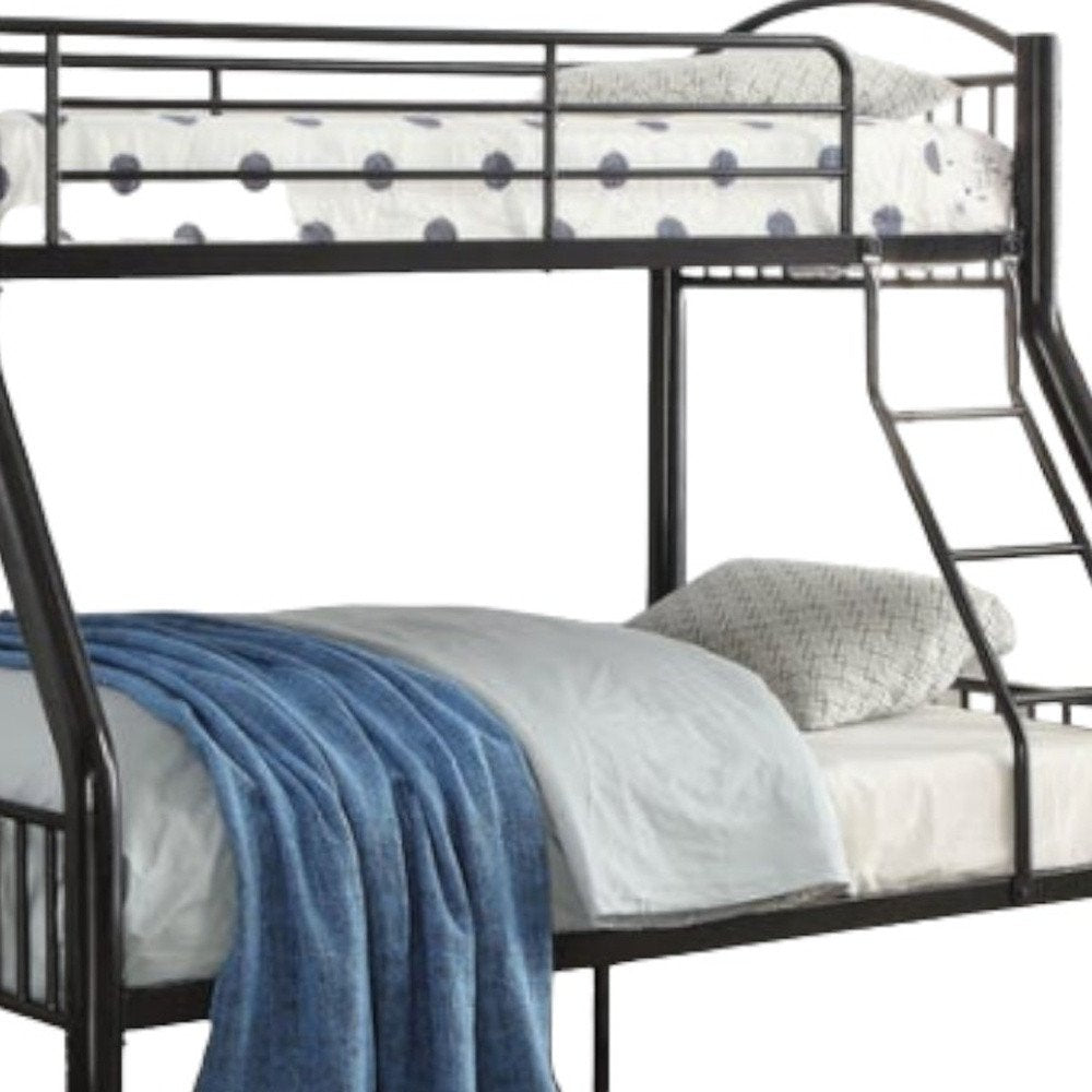78" X 56" X 67" Silver Metal Twin Over Full  Bunk Bed