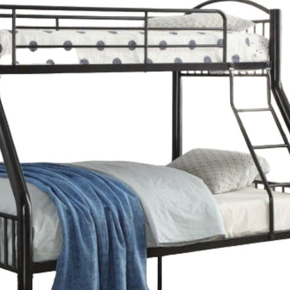 78" X 56" X 67" Silver Metal Twin Over Full  Bunk Bed