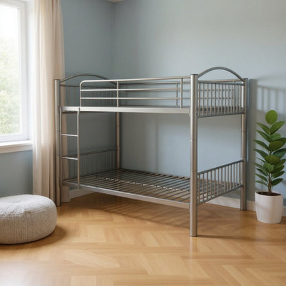 Silver Full Over Full Metal Bunk Bed