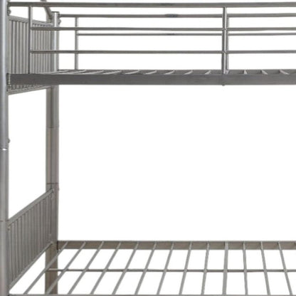 Silver Full Over Full Metal Bunk Bed