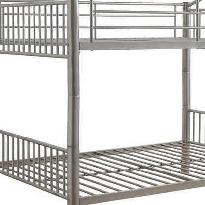 78" X 56" X 67" Silver Metal Full Over Full Bunk Bed