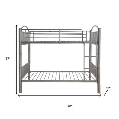 Silver Full Over Full Metal Bunk Bed