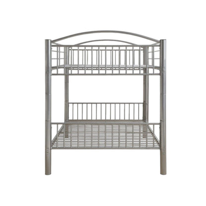Silver Full Over Full Metal Bunk Bed
