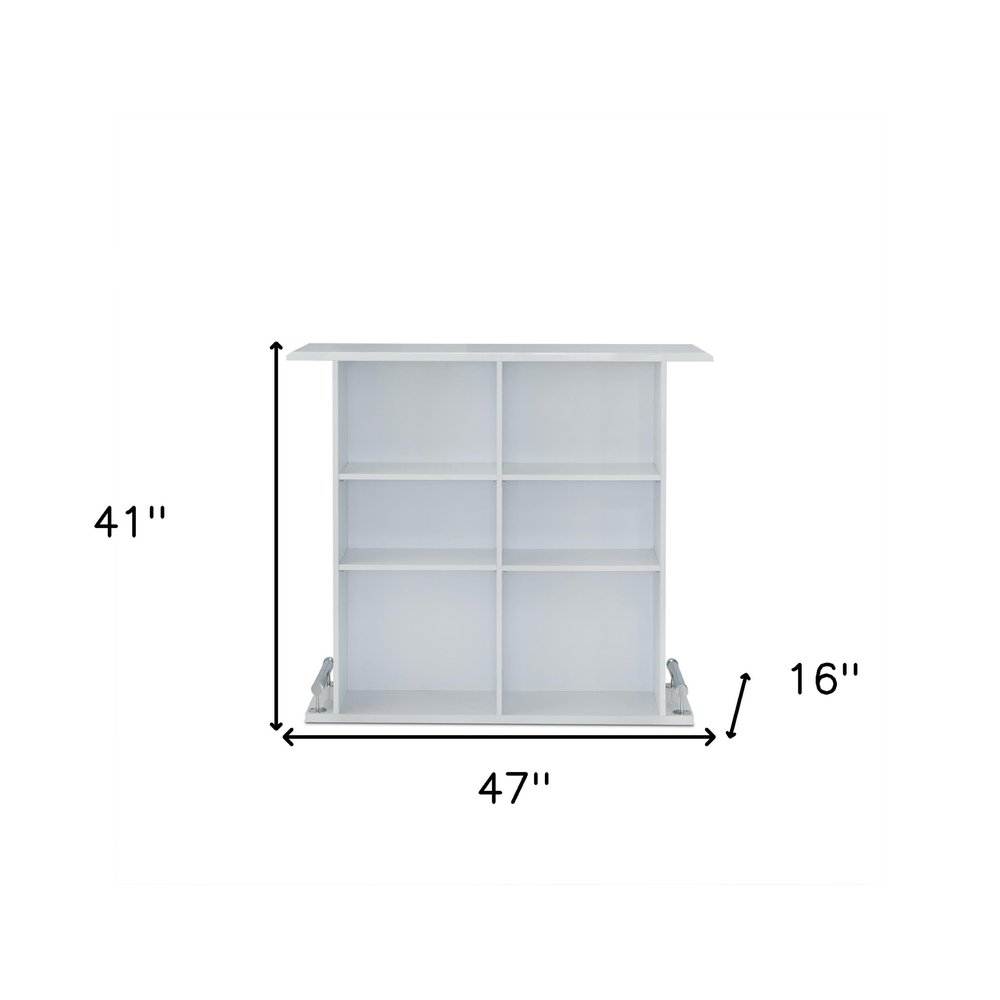 47" White Wood Rectangular Bar Table