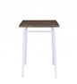 30" Brown and White Metal and Solid Wood Square Bar Table