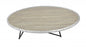 46" Gray and Black Wood and Iron Oval Coffee Table
