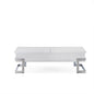 47" White and Silver Wood And Metal Lift Top Sled Coffee Table