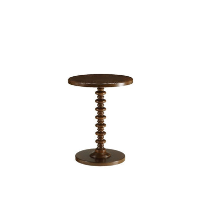 Fun Teal Wood Pedestal End Table