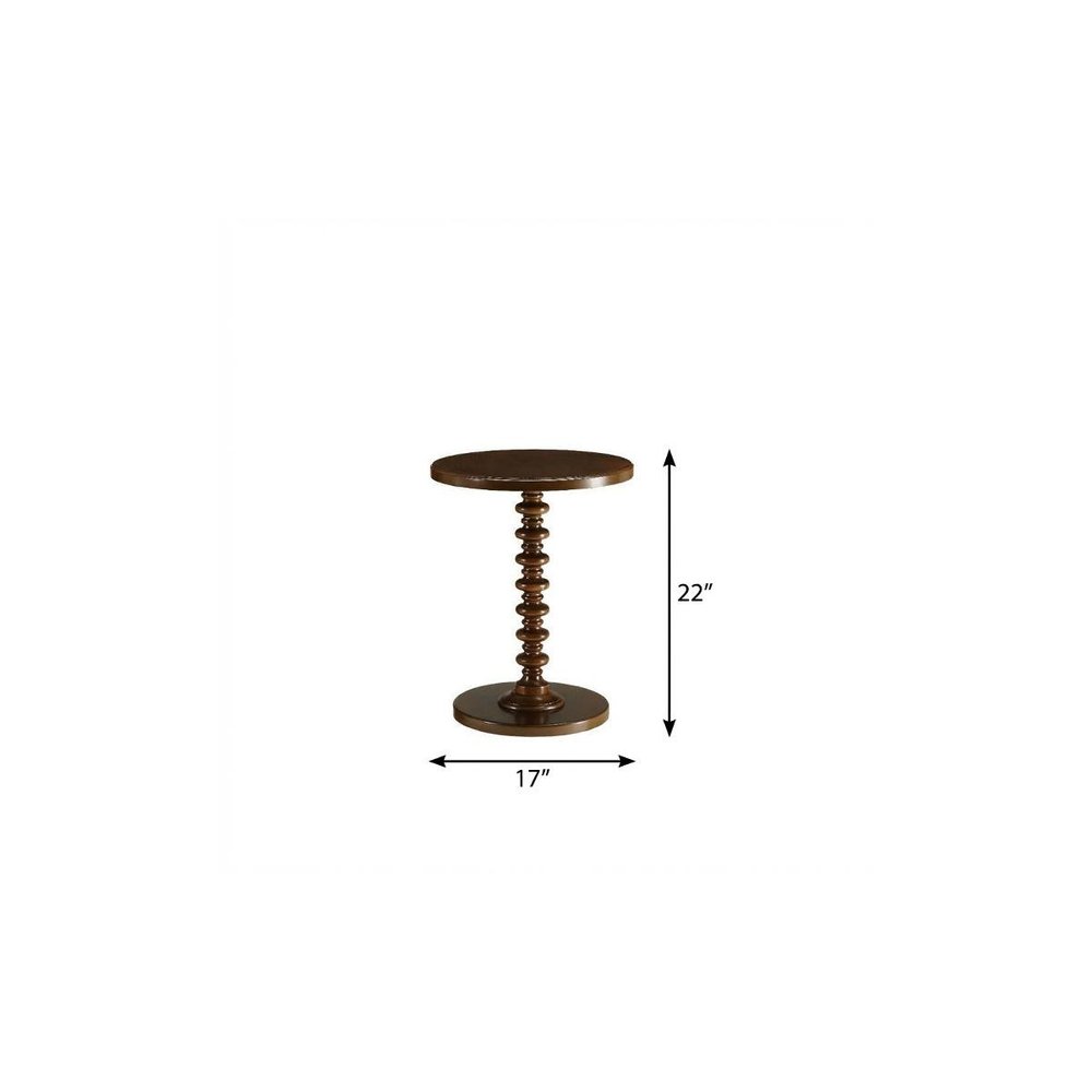 Fun Teal Wood Pedestal End Table