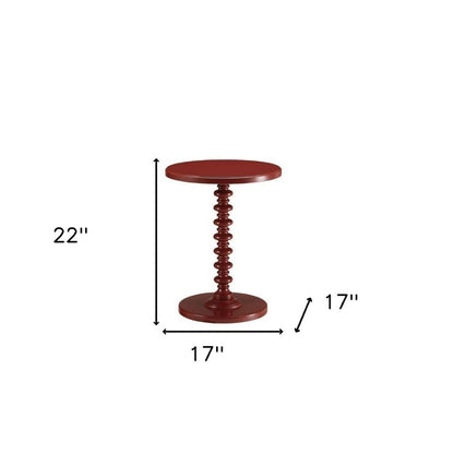 Fun Teal Wood Pedestal End Table