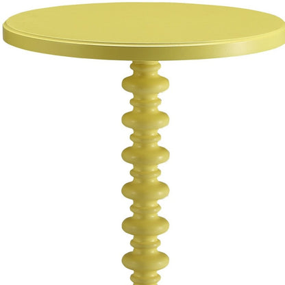 Fun Teal Wood Pedestal End Table