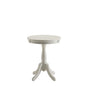 22" White Wood Round Pedestal End Table
