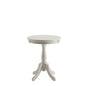 22" White Wood Round Pedestal End Table