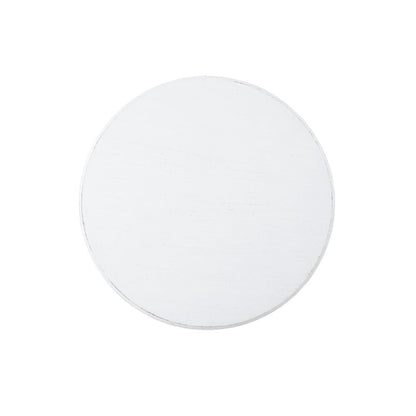 22" White Wood Round Pedestal End Table