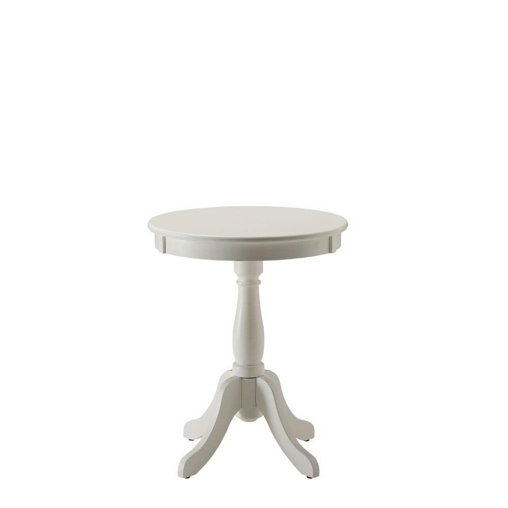 22" Black Wood Round Pedestal End Table