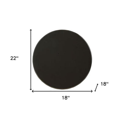 22" Black Wood Round Pedestal End Table