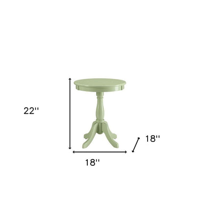 22" White Wood Round Pedestal End Table