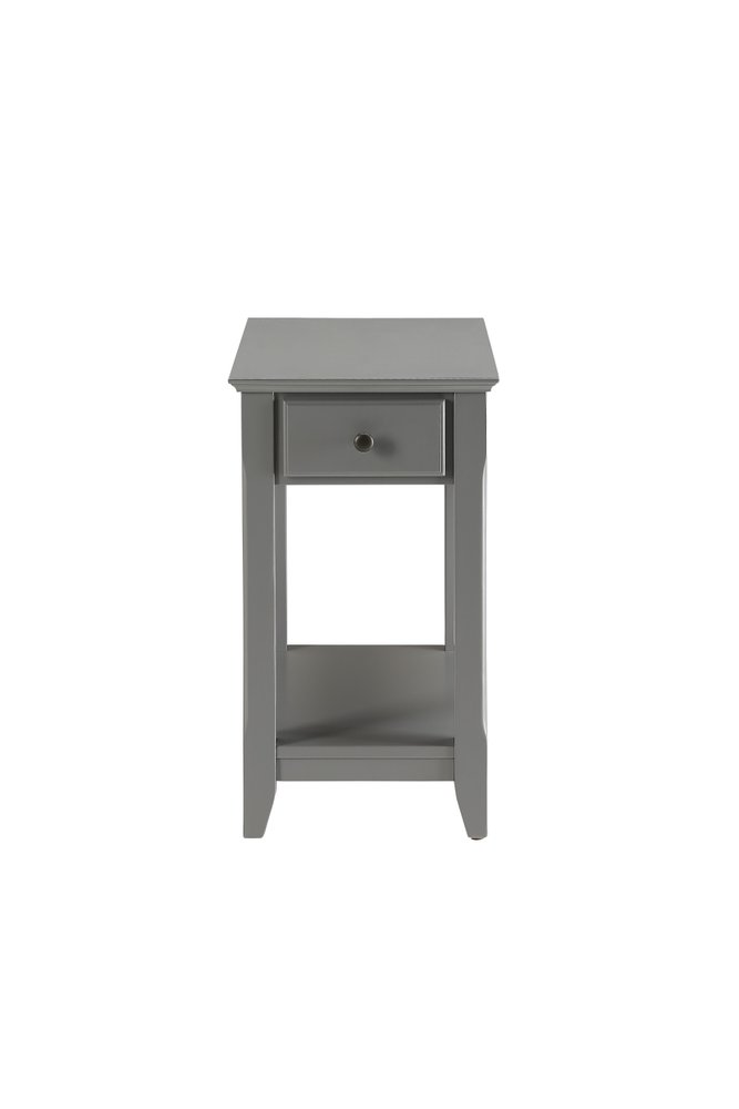 23" White Solid and Manufactured Wood End Table With Drawer And Shelf
