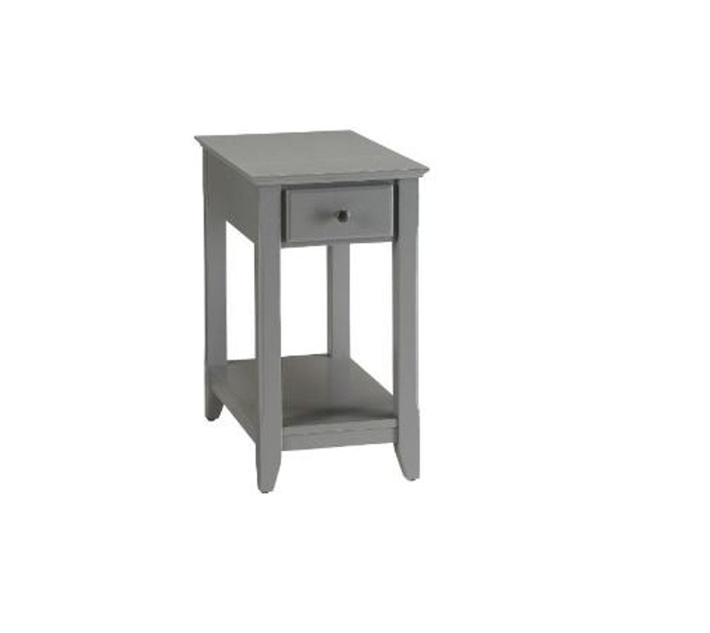23" White Solid and Manufactured Wood End Table With Drawer And Shelf