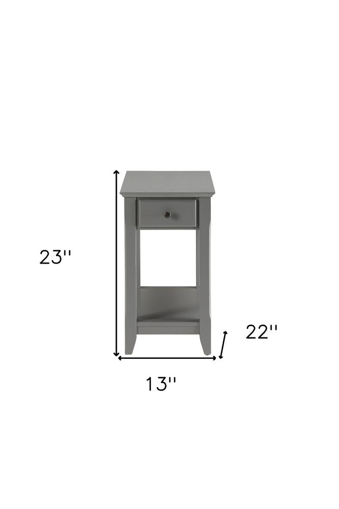 23" White Solid and Manufactured Wood End Table With Drawer And Shelf