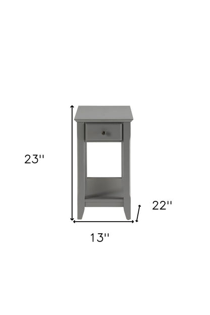 23" White Solid and Manufactured Wood End Table With Drawer And Shelf