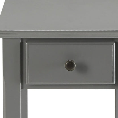 23" White Solid and Manufactured Wood End Table With Drawer And Shelf