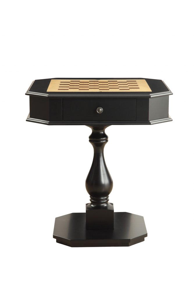 28" Brown Cherry Octagonal Game Table With Drawer