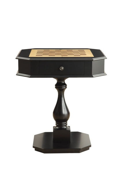 28" Brown Cherry Octagonal Game Table With Drawer