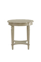 24" Light Slate Gray Solid Wood Round End Table With Shelf