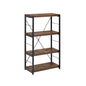 43" Black And Brown Distressed Metal and Wood Three Tier Etagere Bookcase