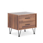 18" Brown Wood Two Drawer Nightstand