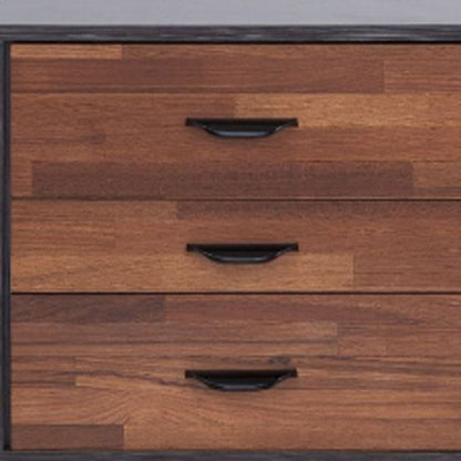 19" Espresso Wood Three Drawer Nightstand