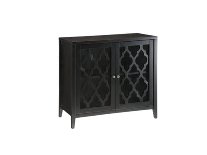 34" Black Sideboard with Two Glass Doors