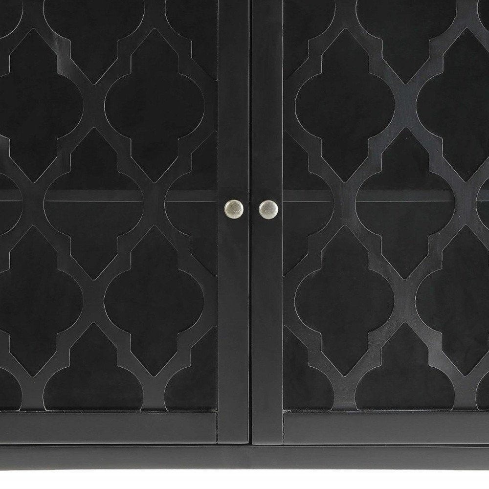 34" White Sideboard with Two Glass Doors