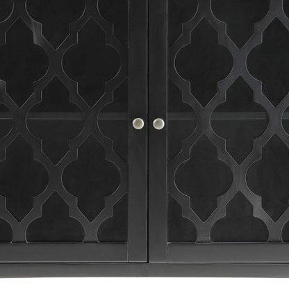 34" White Sideboard with Two Glass Doors