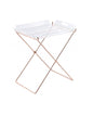 22" Clear and Copper Acrylic and Metal Tray Table