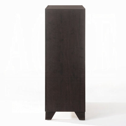 31" Espresso Solid Wood Five Drawer Dresser