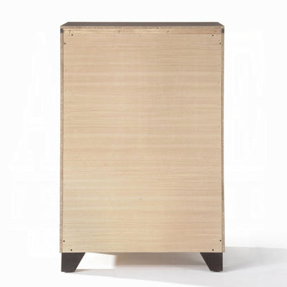 31" Espresso Solid Wood Five Drawer Dresser