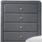32" Light Gray Wood Five Drawer Dresser