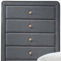 32" Light Gray Wood Five Drawer Dresser