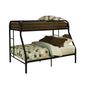84" X 62" X 65" Twin Xl Over Queen Black Metal Tube Bunk Bed