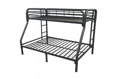 84" X 62" X 65" Twin Xl Over Queen Black Metal Tube Bunk Bed