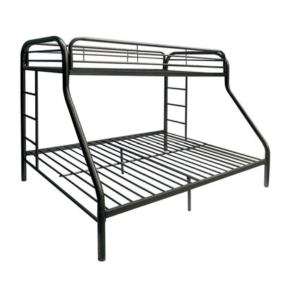 Black Twin Over Full Contemporary Metal Bunk Bed