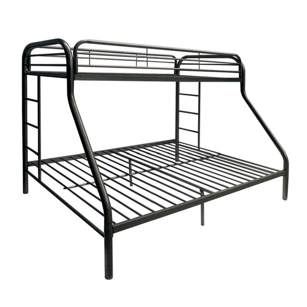 Black Twin Over Full Contemporary Metal Bunk Bed