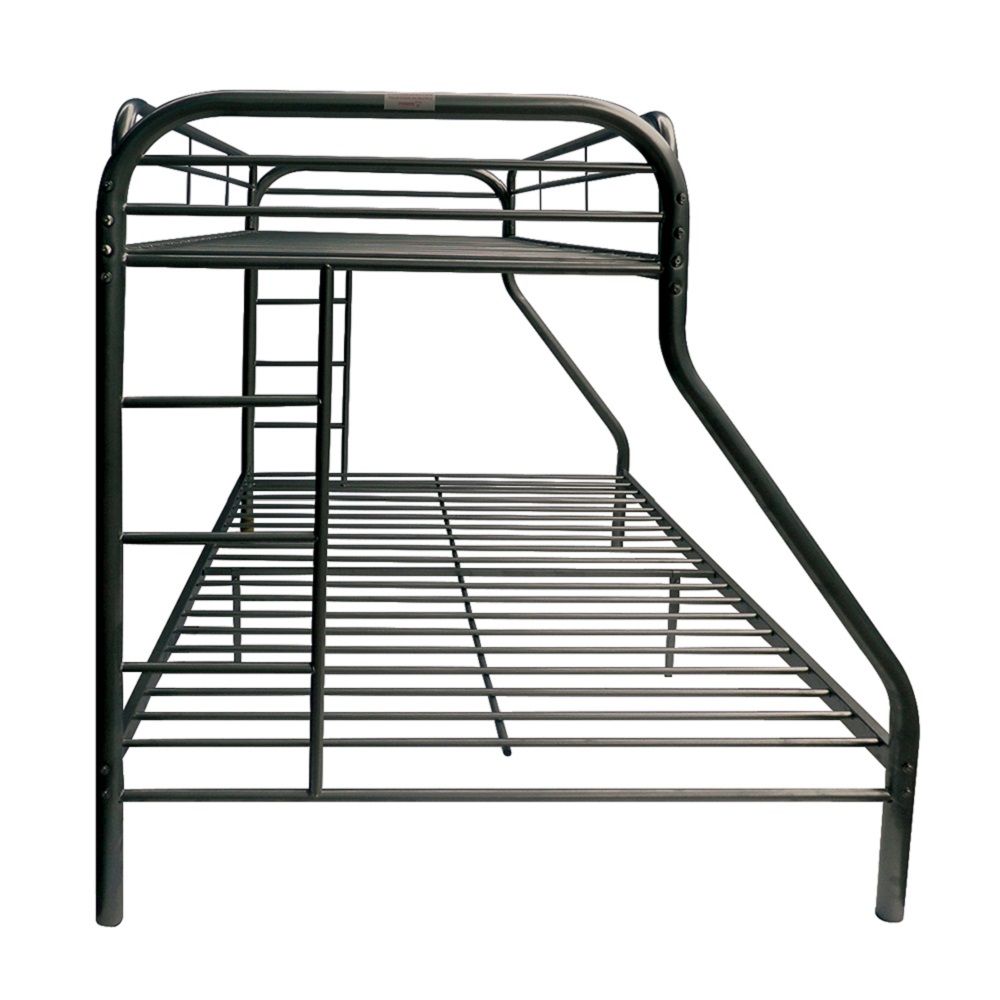 Black Twin Over Full Contemporary Metal Bunk Bed