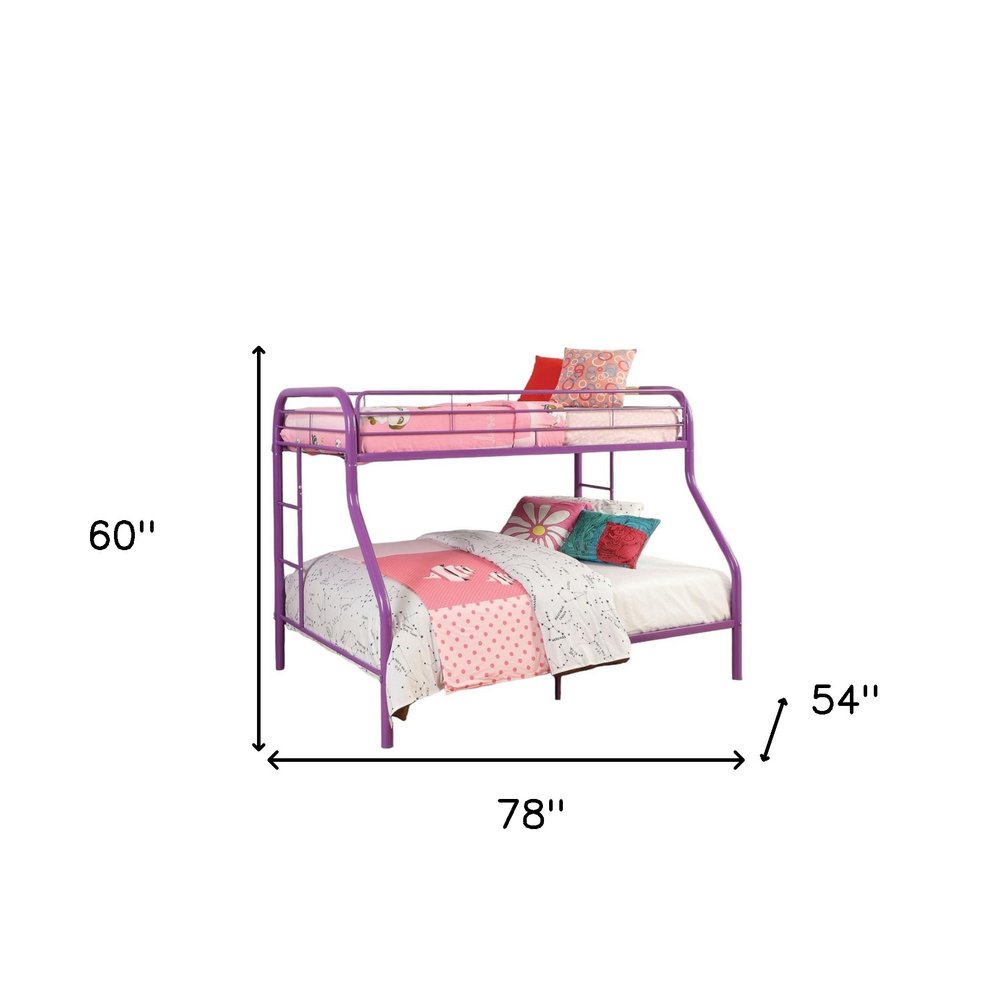 78" X 54" X 60" Twin Over Full Red Metal Tube Bunk Bed