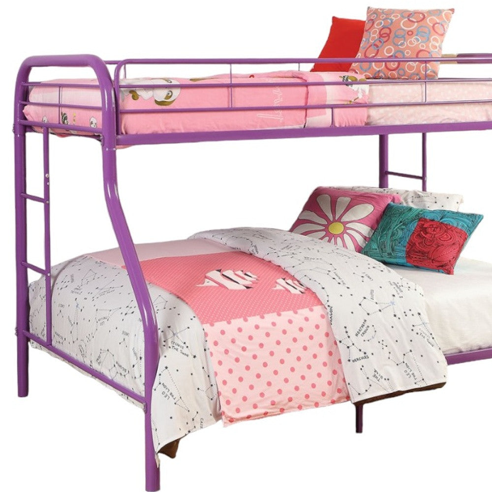 Black Twin Over Full Contemporary Metal Bunk Bed