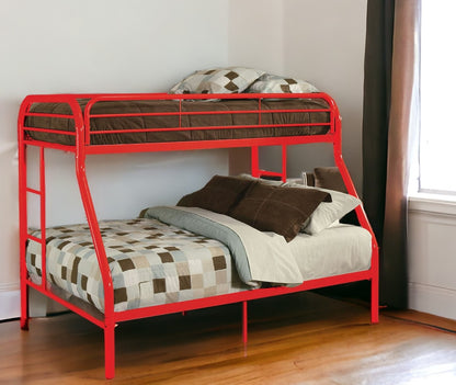 Black Twin Over Full Contemporary Metal Bunk Bed