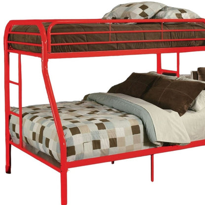 78" X 54" X 60" Twin Over Full Rainbow Metal Tube Bunk Bed