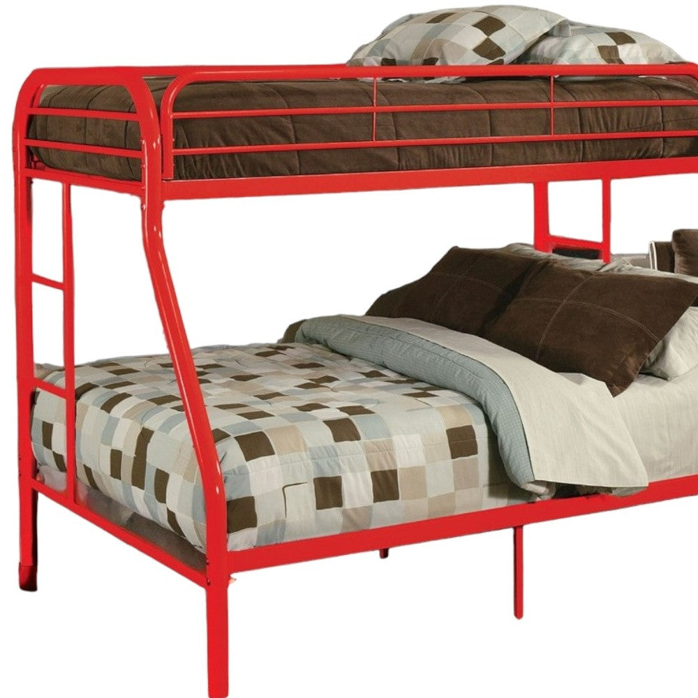 Black Twin Over Full Contemporary Metal Bunk Bed